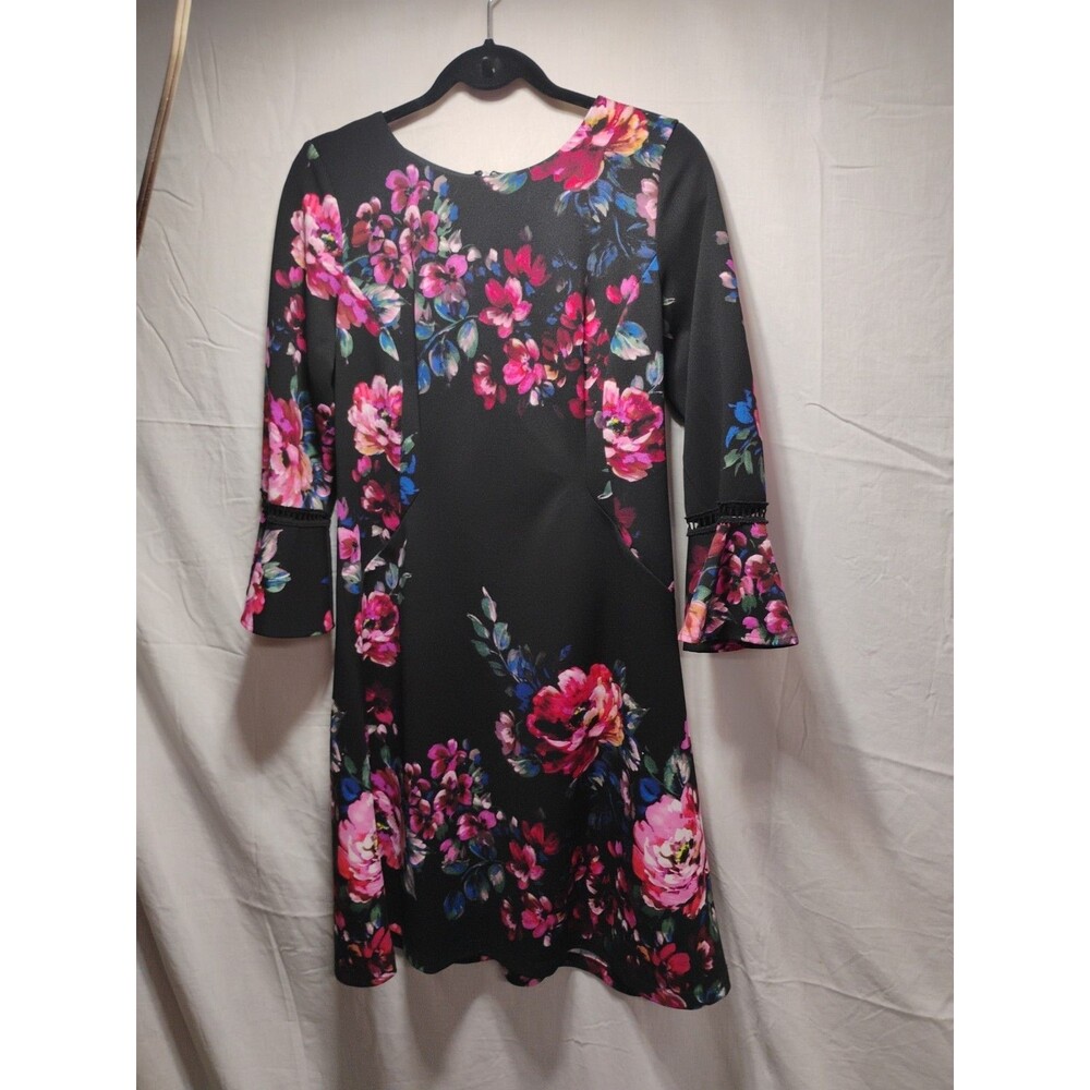 Leslie Fay Size 4 Multi-color Womens Floral Dress Flowers